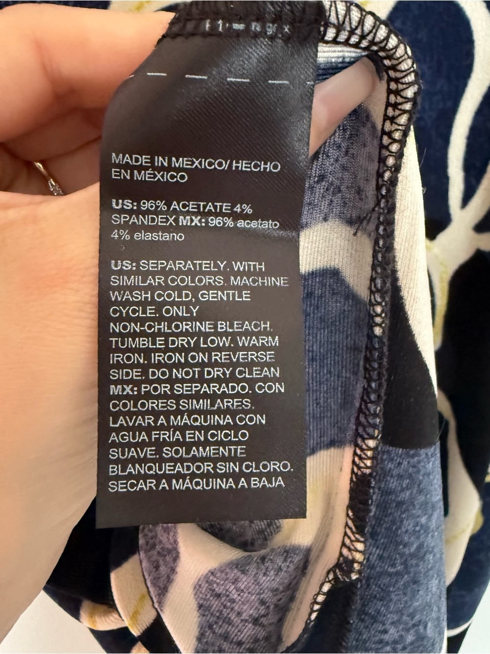 Chico's Navy and Cream Floral Travelers Maxi Dress - Picture 7 of 8